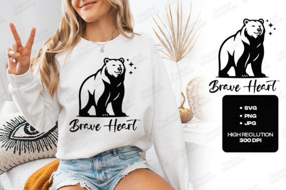 Brave Heart Bear Strength Design: A Symbol of Courage