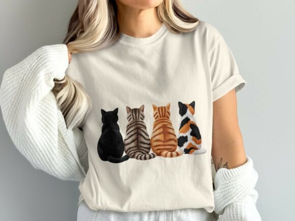 Cute Yarn Cat Shirt Design PNG: Creative Applications