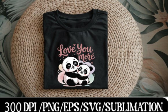 Endearing Panda Love: A Modern Graphic Design Asset