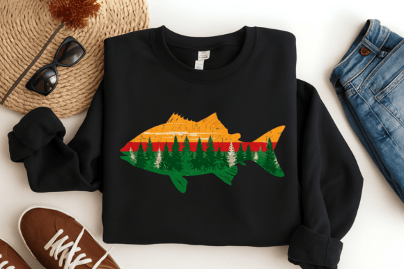 Retro Forest Fish Silhouette PNG: A Design Asset Deep Dive