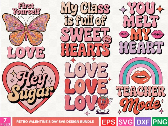 Retro Valentine’s Day SVG Bundle: Timeless Design Assets