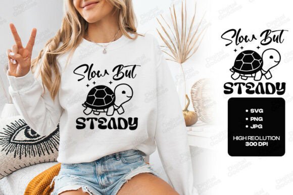 Slow but Steady Turtle Quote Design: A Versatile Creative Asset