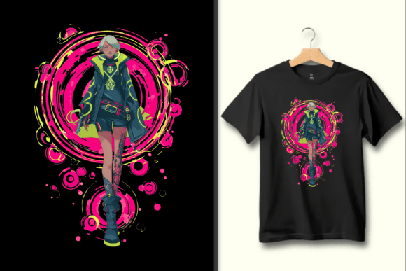 Stylish Cyberpunk Character Art: A Bold Design Asset